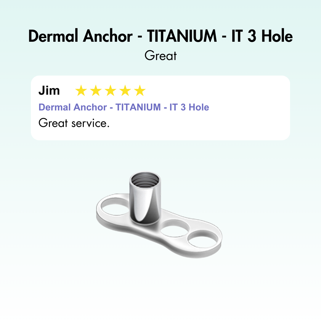 Dermal Anchor - TITANIUM - IT 3 Hole