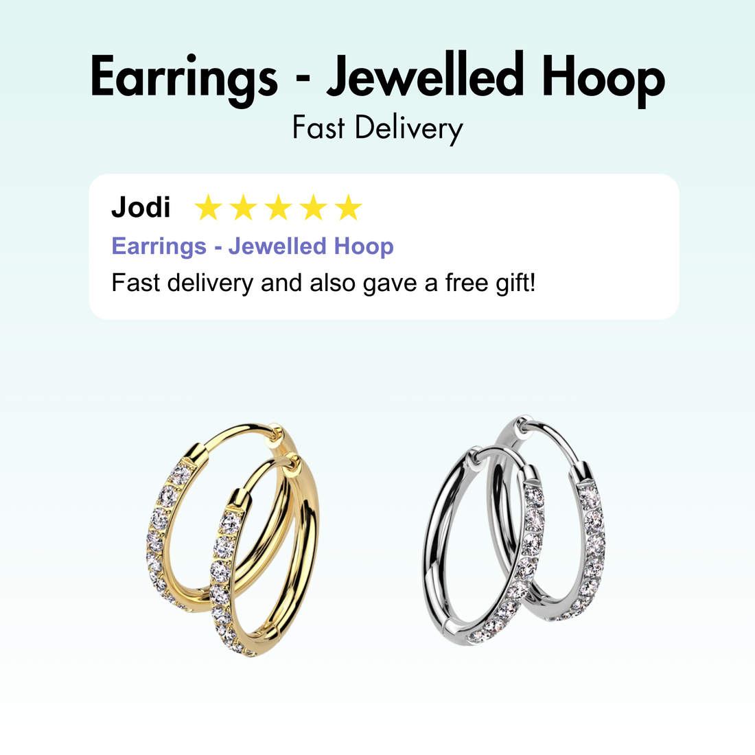 Earrings - Jewelled Hoop