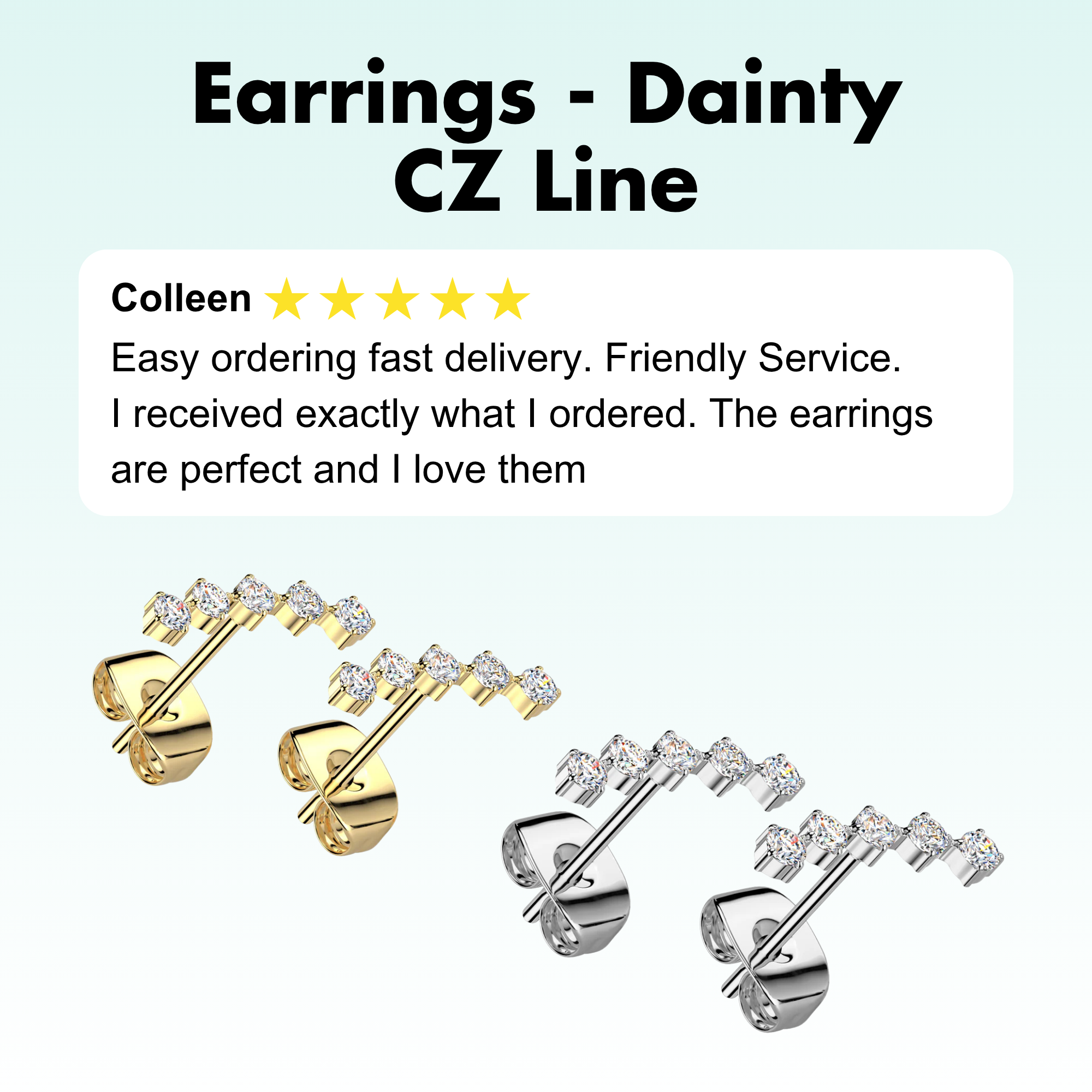 Earrings - Dainty CZ Line