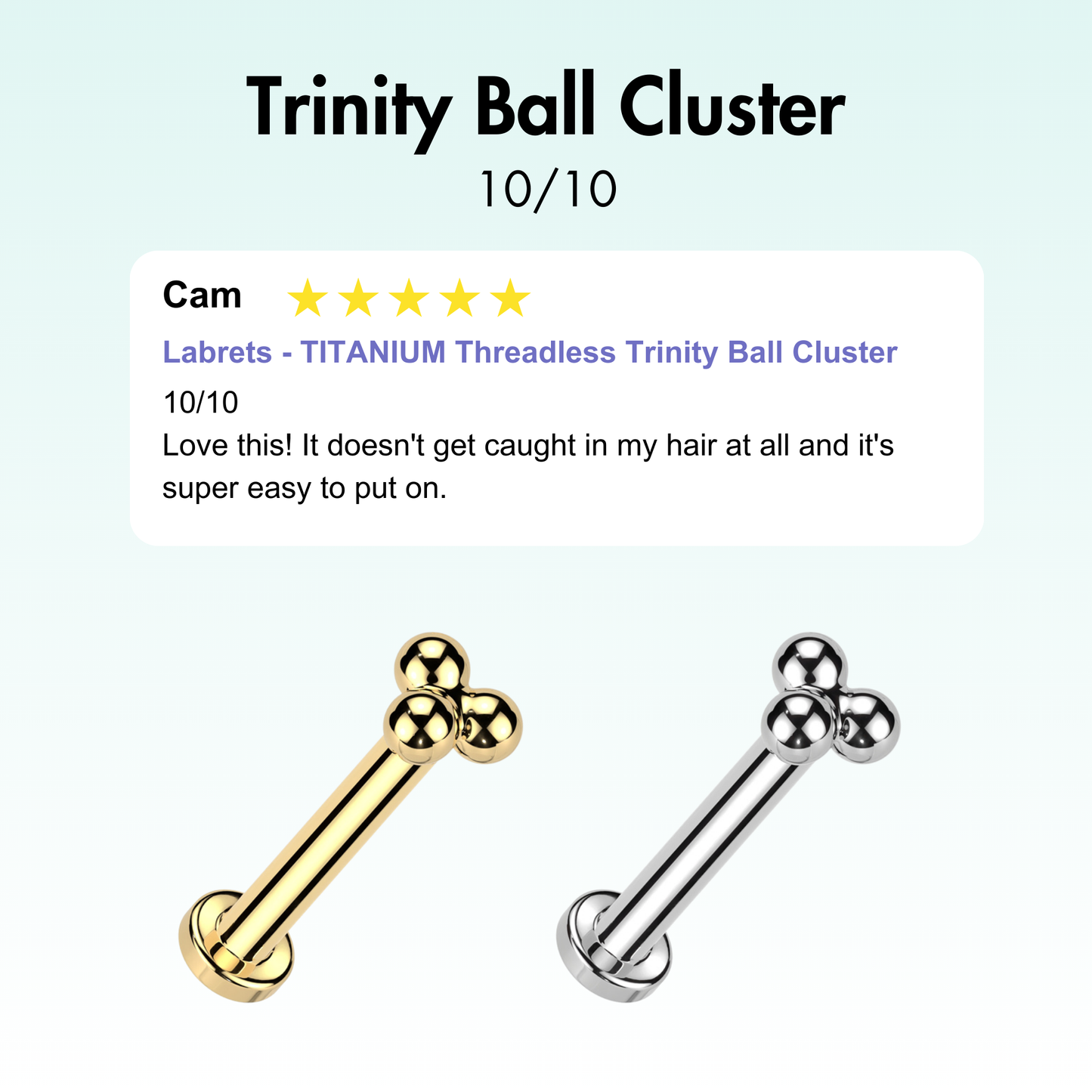Labrets - TITANIUM Threadless Trinity Ball Cluster