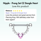 Nipple - Prong Set CZ Dangle Heart
