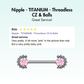 Nipple - TITANIUM - Threadless CZ & Balls