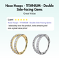 Nose Hoops - TITANIUM - Double Side-Facing Gems