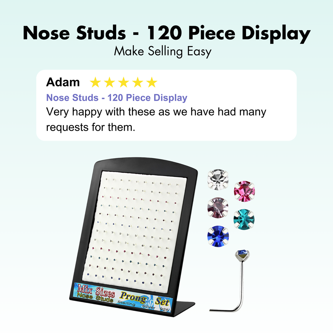 Nose Studs - 120 Piece Display