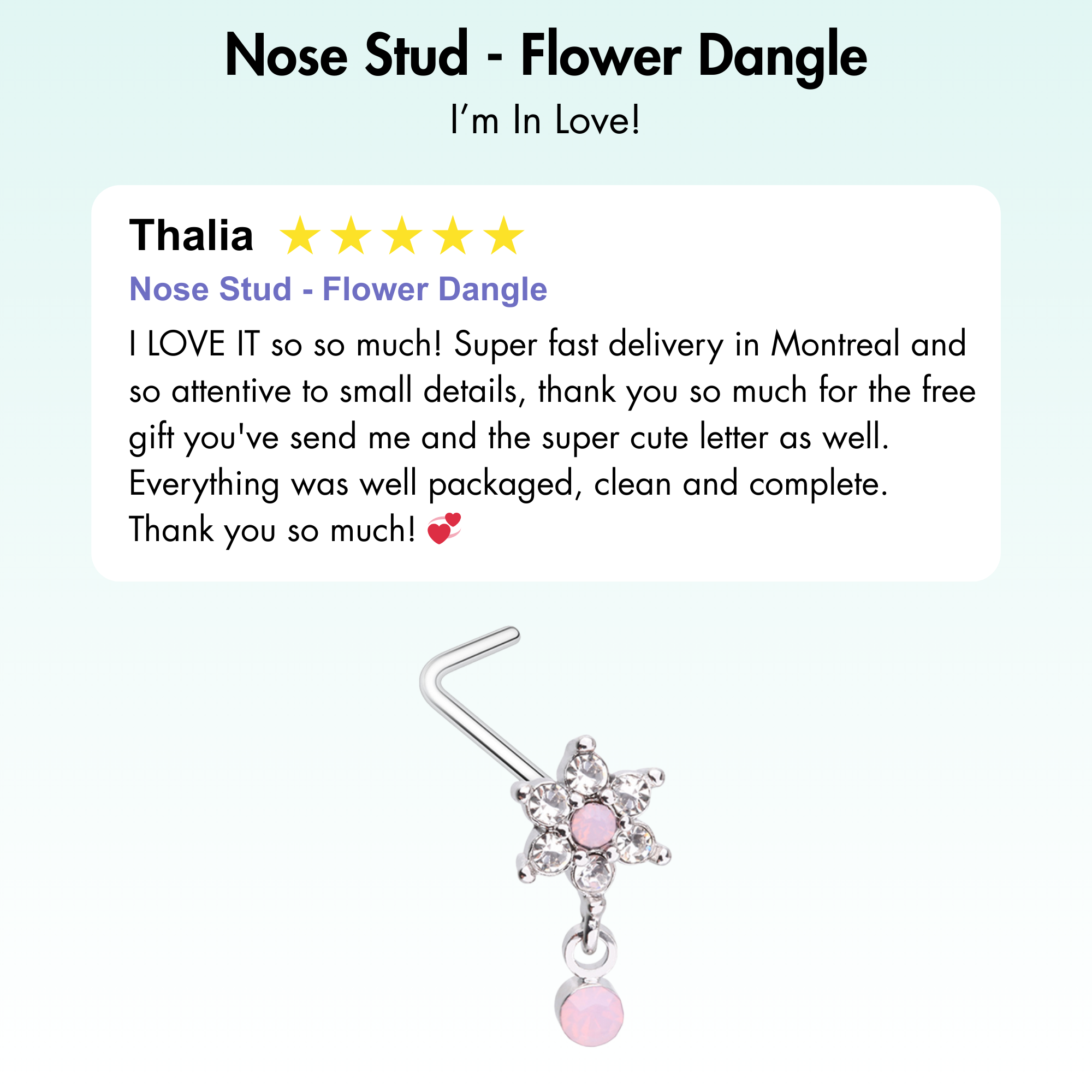Nose Stud - Flower Dangle