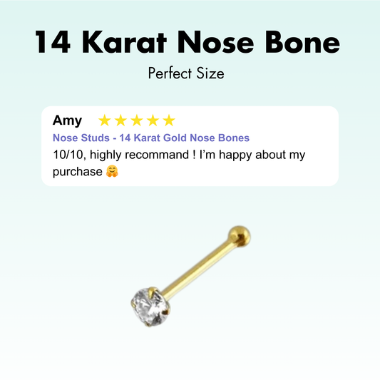 Nose Studs - 14 Karat Gold Nose Bones