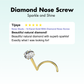 Nose Studs - 14 Karat Gold With Diamond Nose Screw