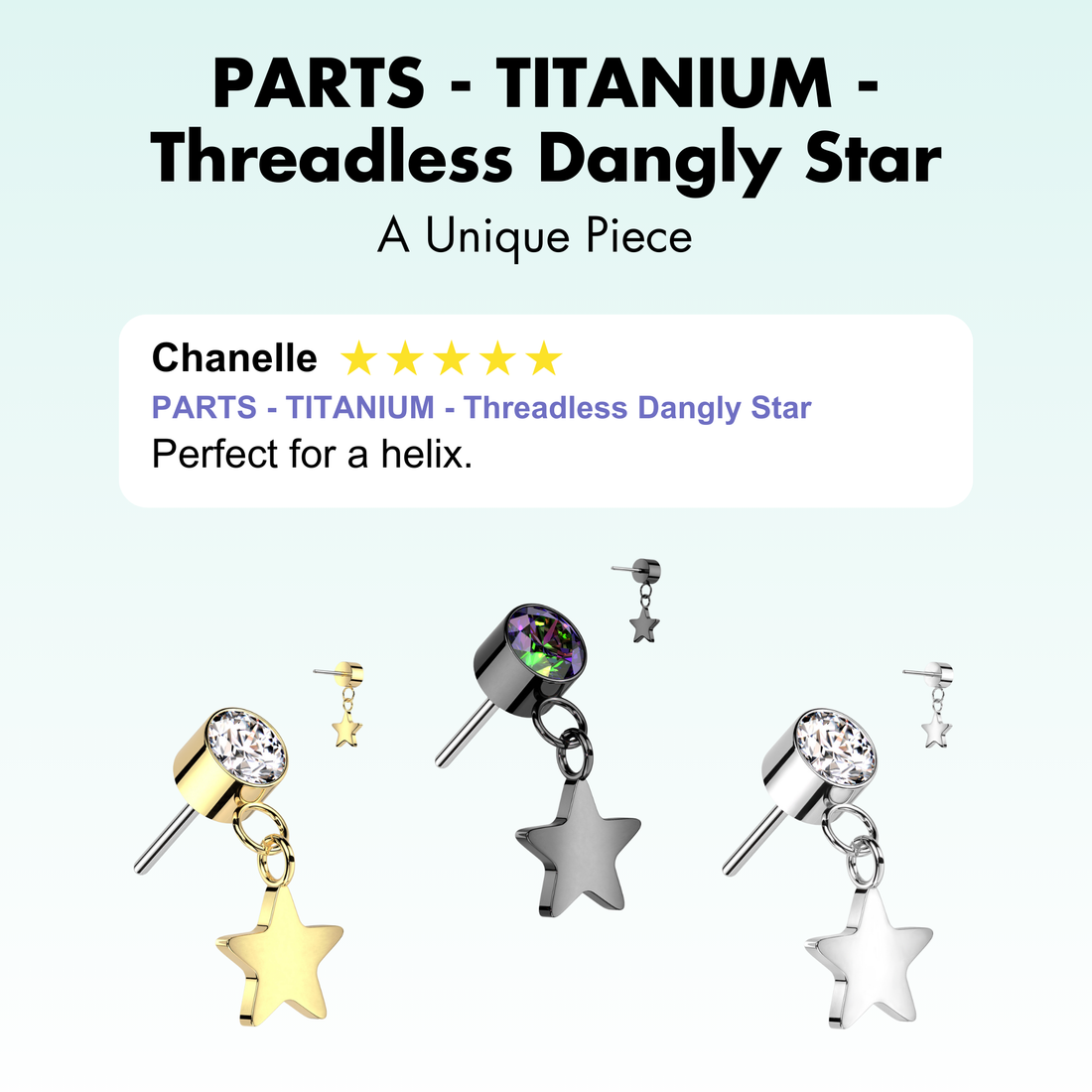 PARTS - TITANIUM - Threadless Dangly Star