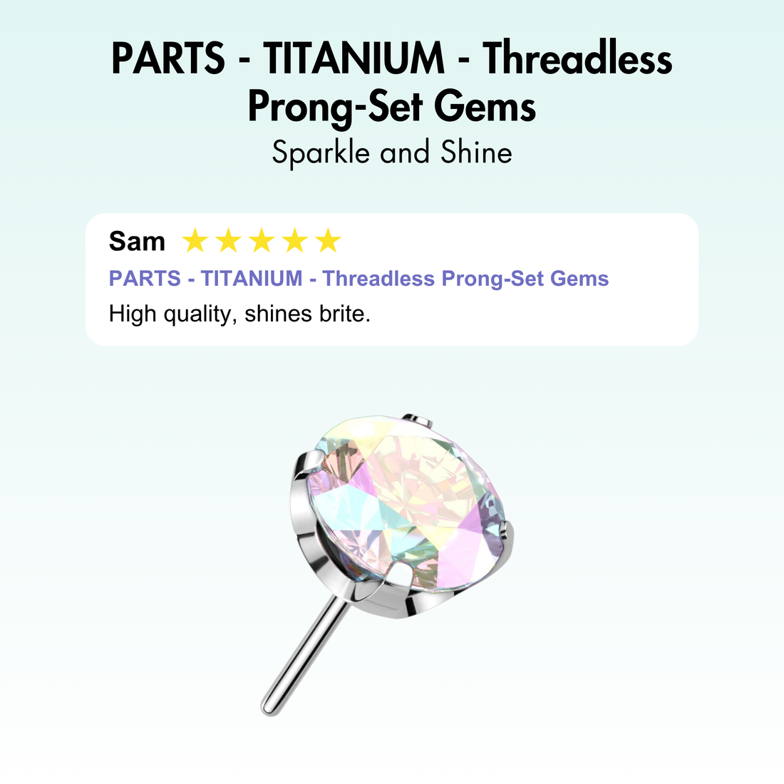 PARTS - TITANIUM - Threadless Prong-Set Gems