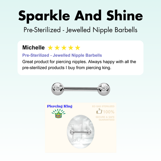 Pre-Sterilized - Jewelled Nipple Barbells