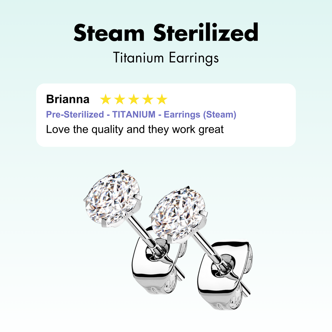 Pre-Sterilized - TITANIUM - Earrings (Steam)