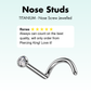 Nose Studs - TITANIUM - Nose Screw Jewelled