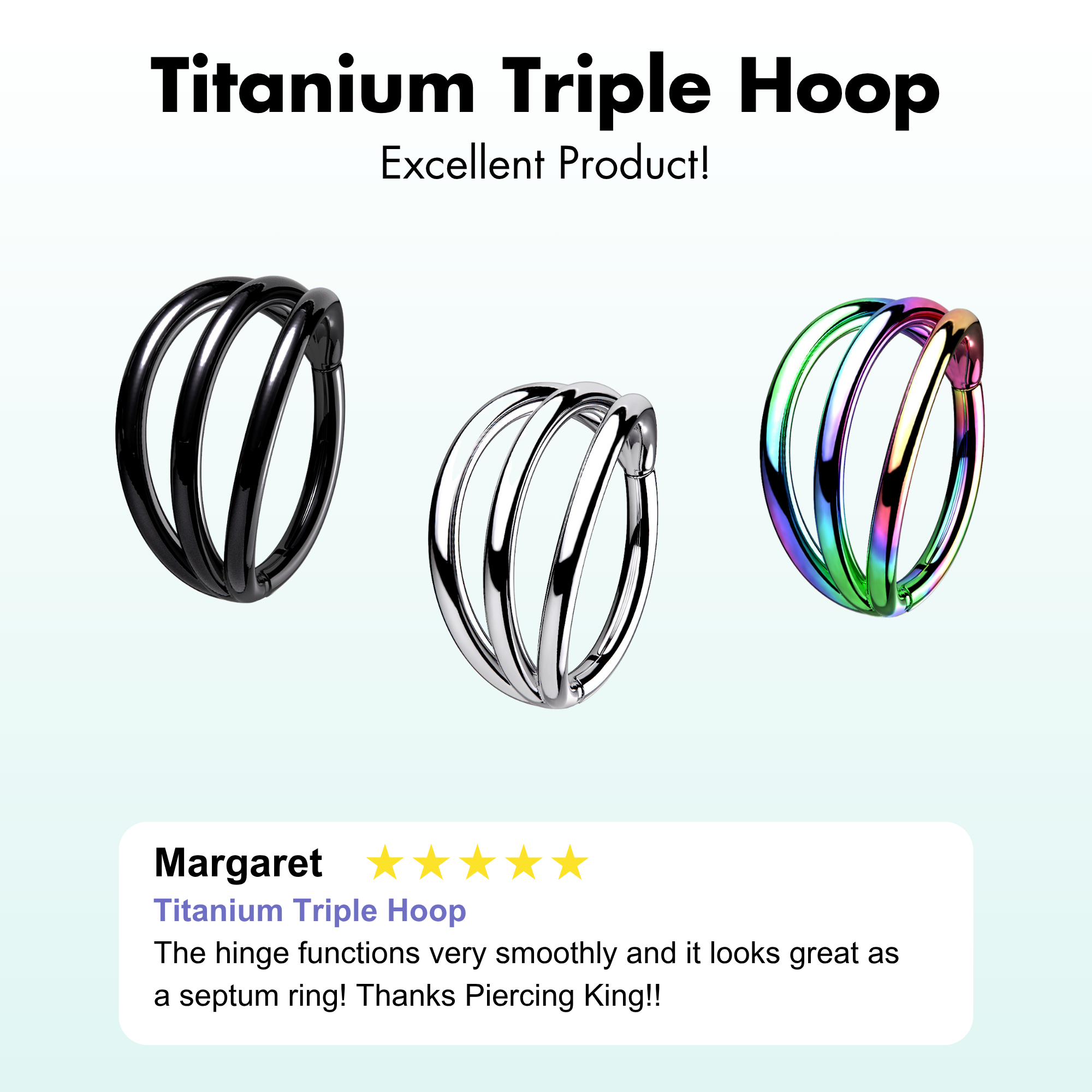 Segment Ring - TITANIUM - Triple Hoop