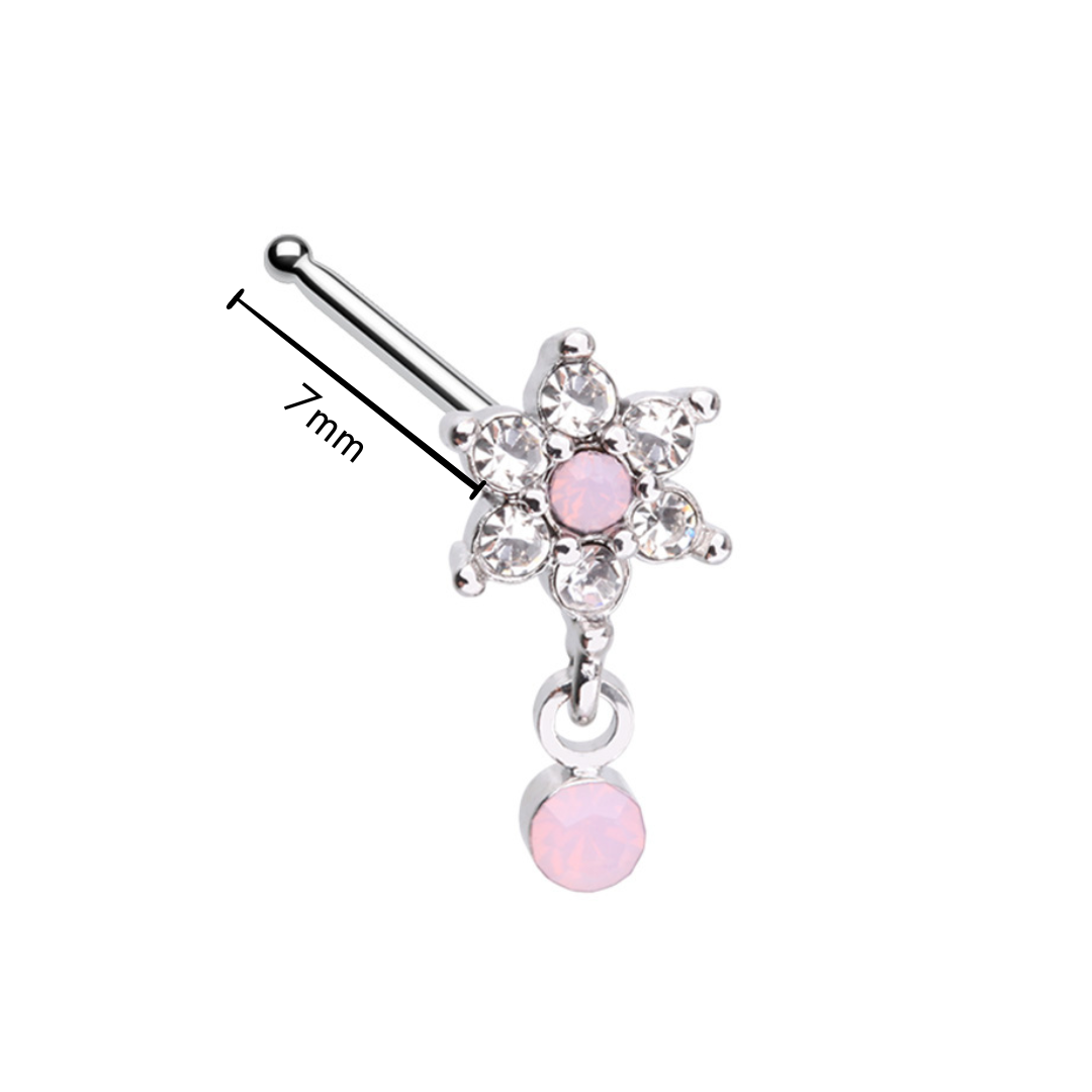 Nose Stud - Flower Dangle