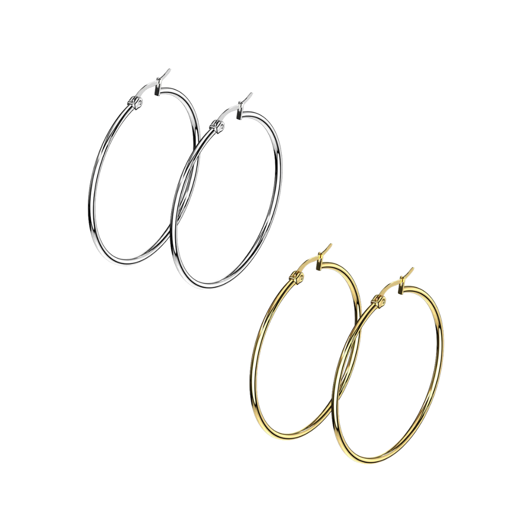 Earrings - Round Hoops
