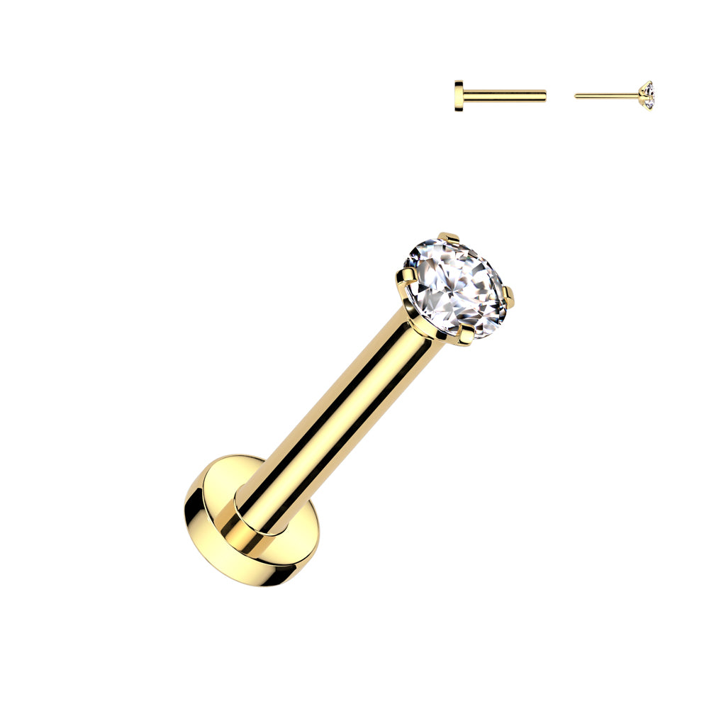 Pre-Sterilized - TITANIUM - Gold Plated Threadless Labret (Steam)