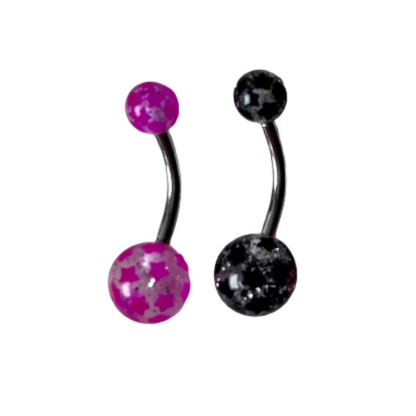 Last Chance Packs - Belly Ring - Acrylic Glitter Stars