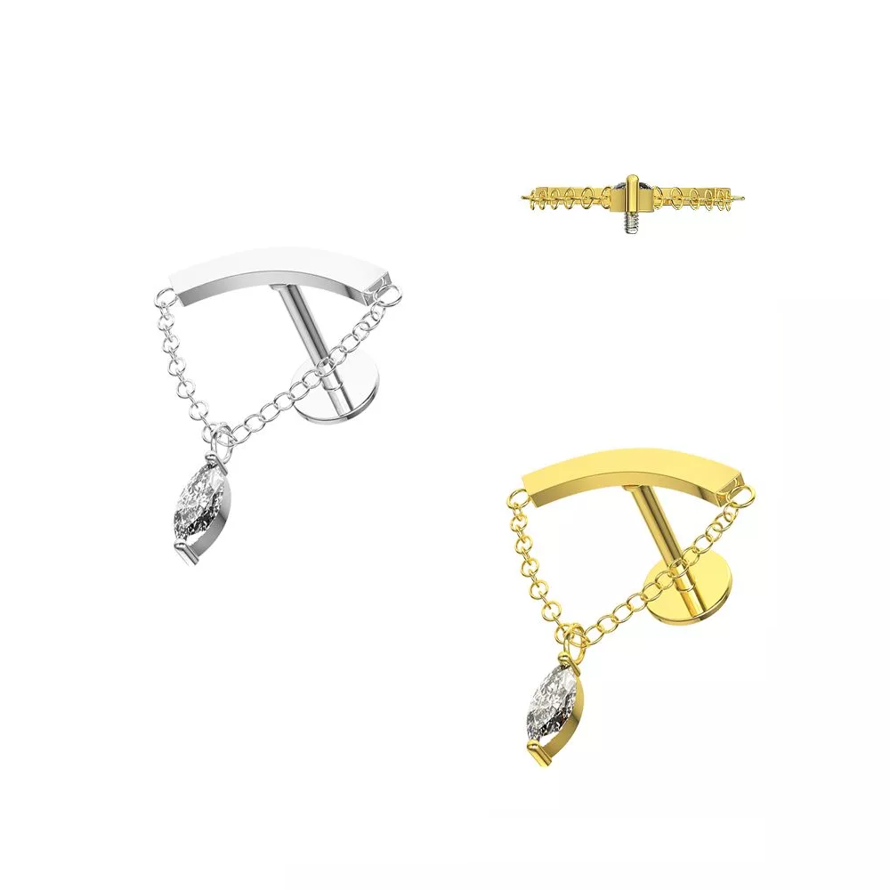 Labrets - IT Hidden Helix Marquise Gem