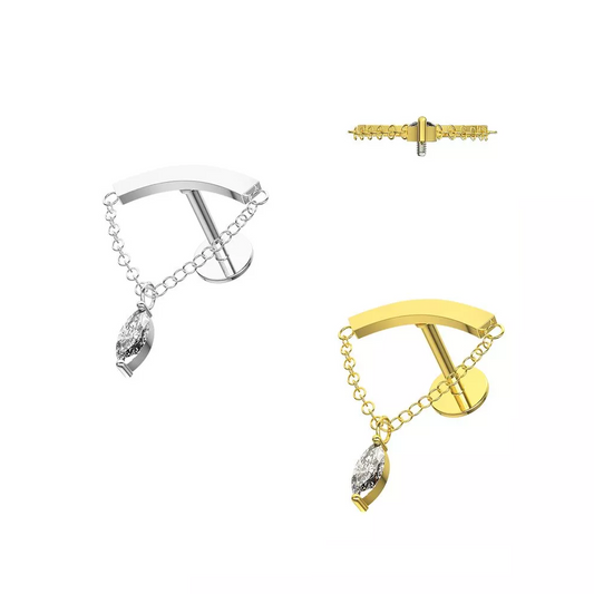 Labrets - IT Hidden Helix Marquise Gem