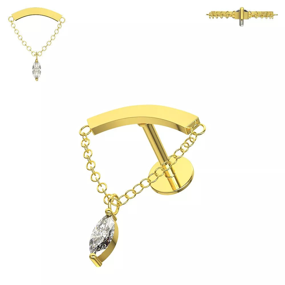 Labrets - IT Hidden Helix Marquise Gem
