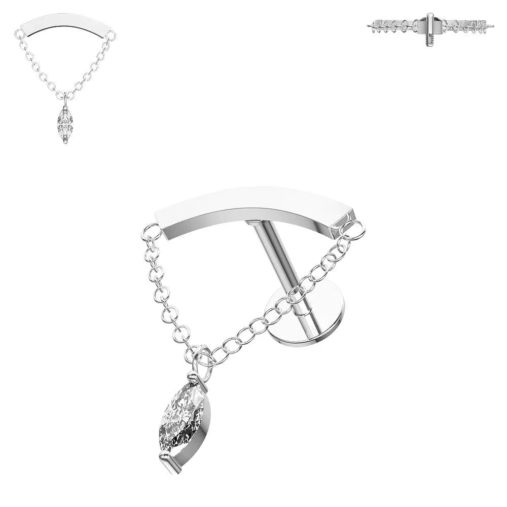 Labrets - IT Hidden Helix Marquise Gem