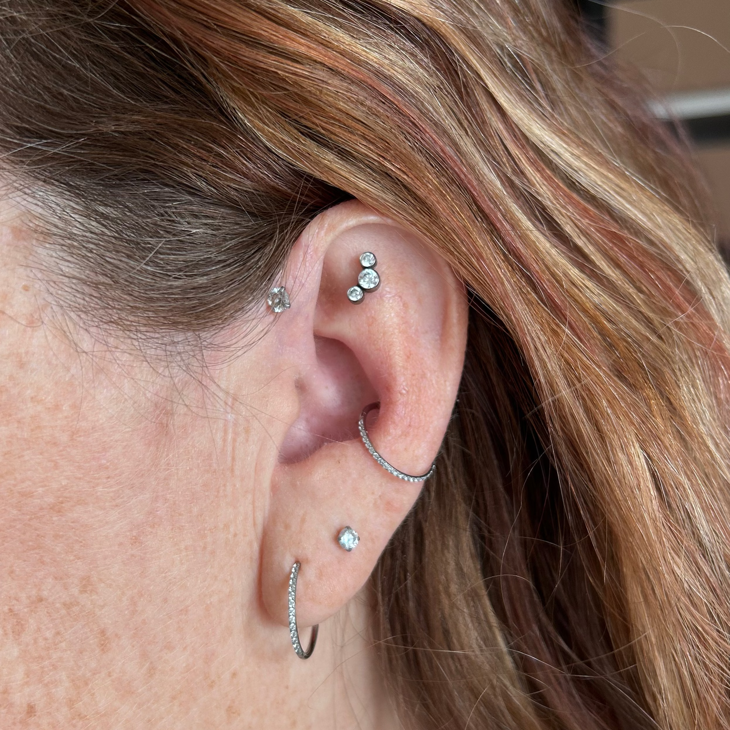 Segment Ring - TITANIUM - Side Facing Gems