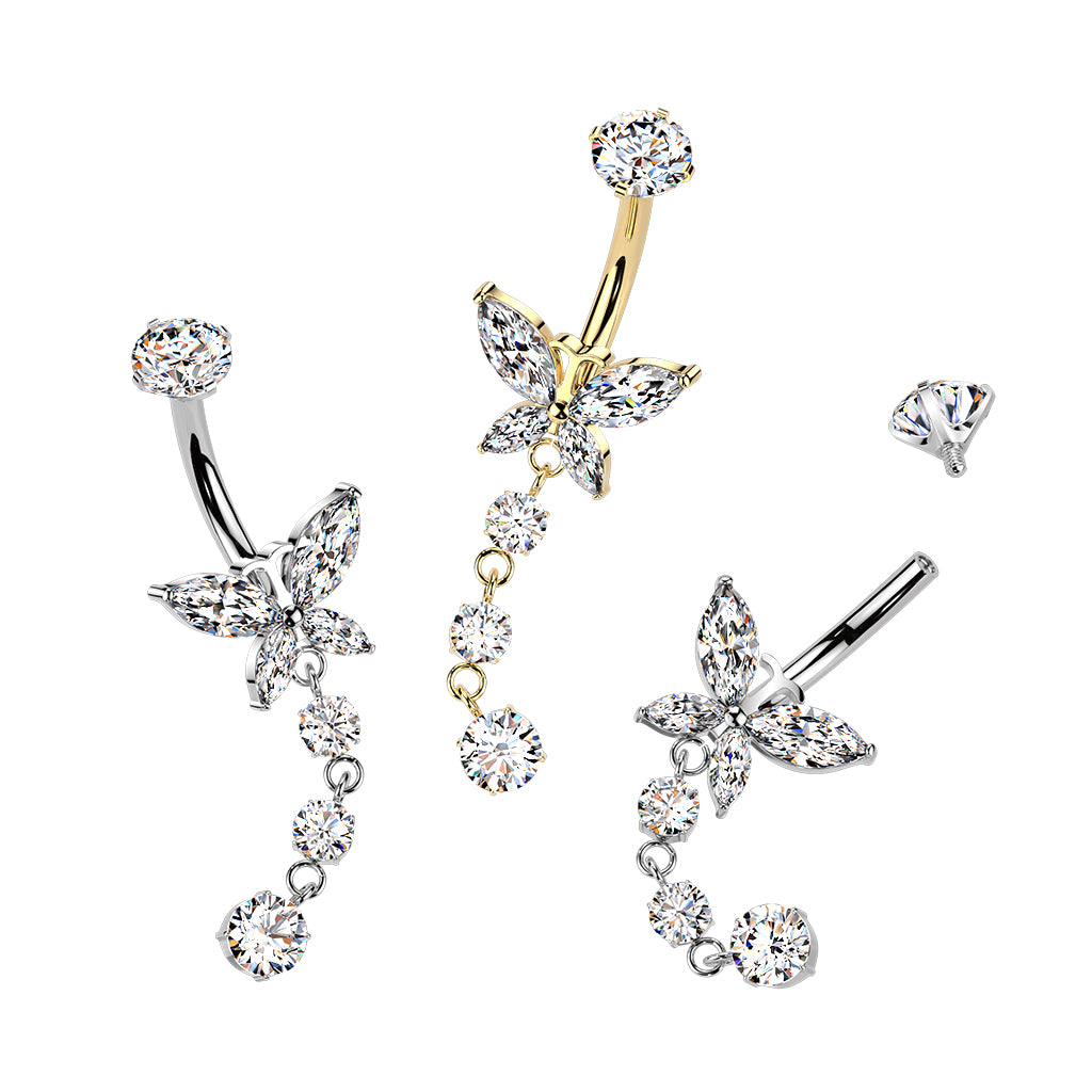 Belly Ring - Titanium IT Butterfly
