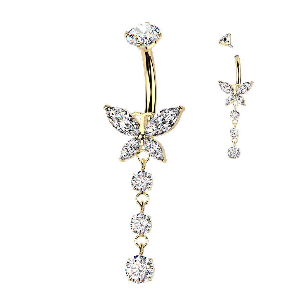 Belly Ring - Titanium IT Butterfly