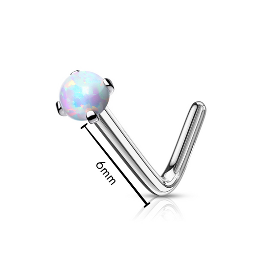 Nose L-Bend - Prong-Set Opal