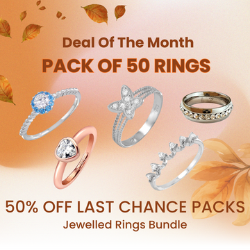 Last Chance Packs - 50 Piece Jewelled Rings Bundle
