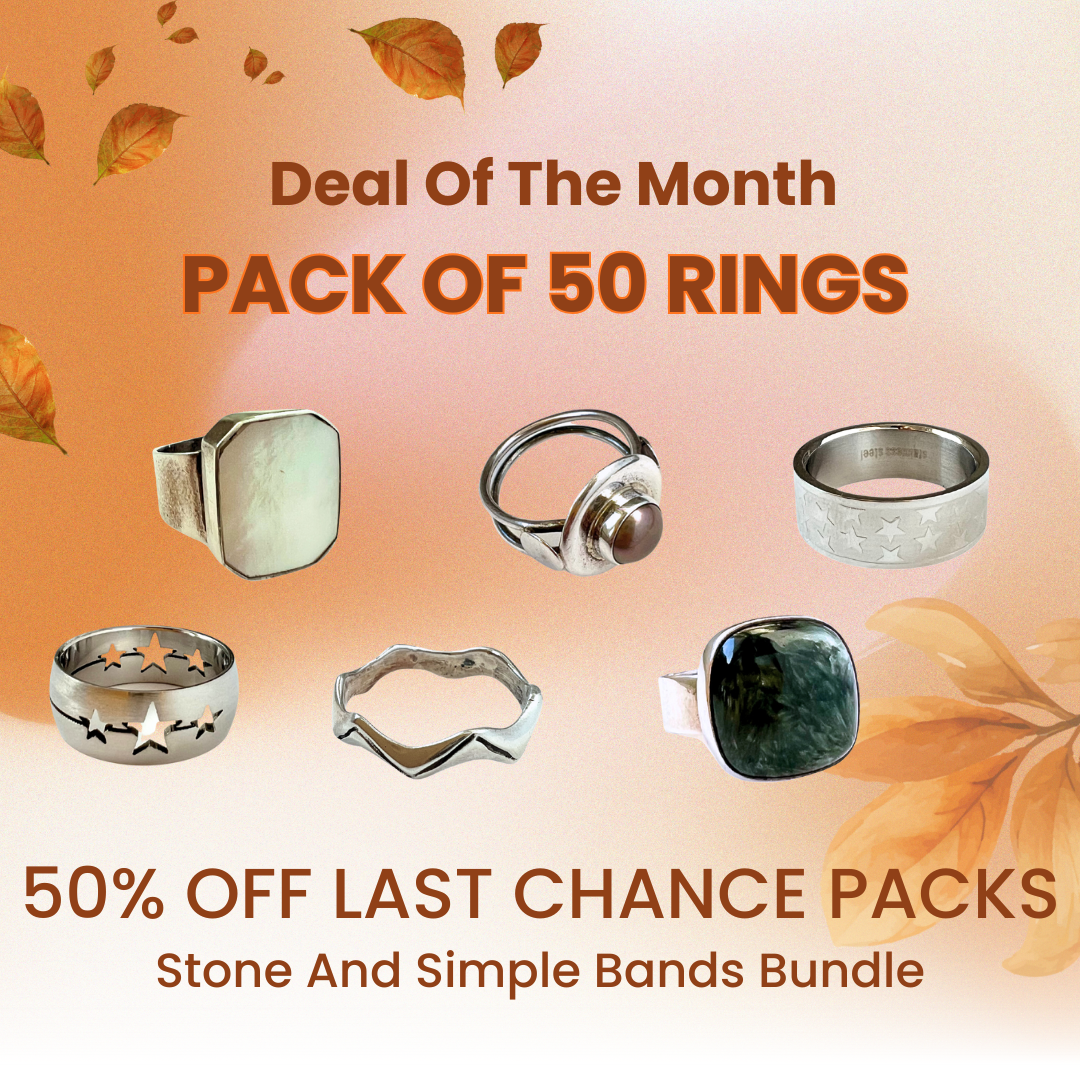 Last Chance Packs - 50 Piece Stone Ring Bundle