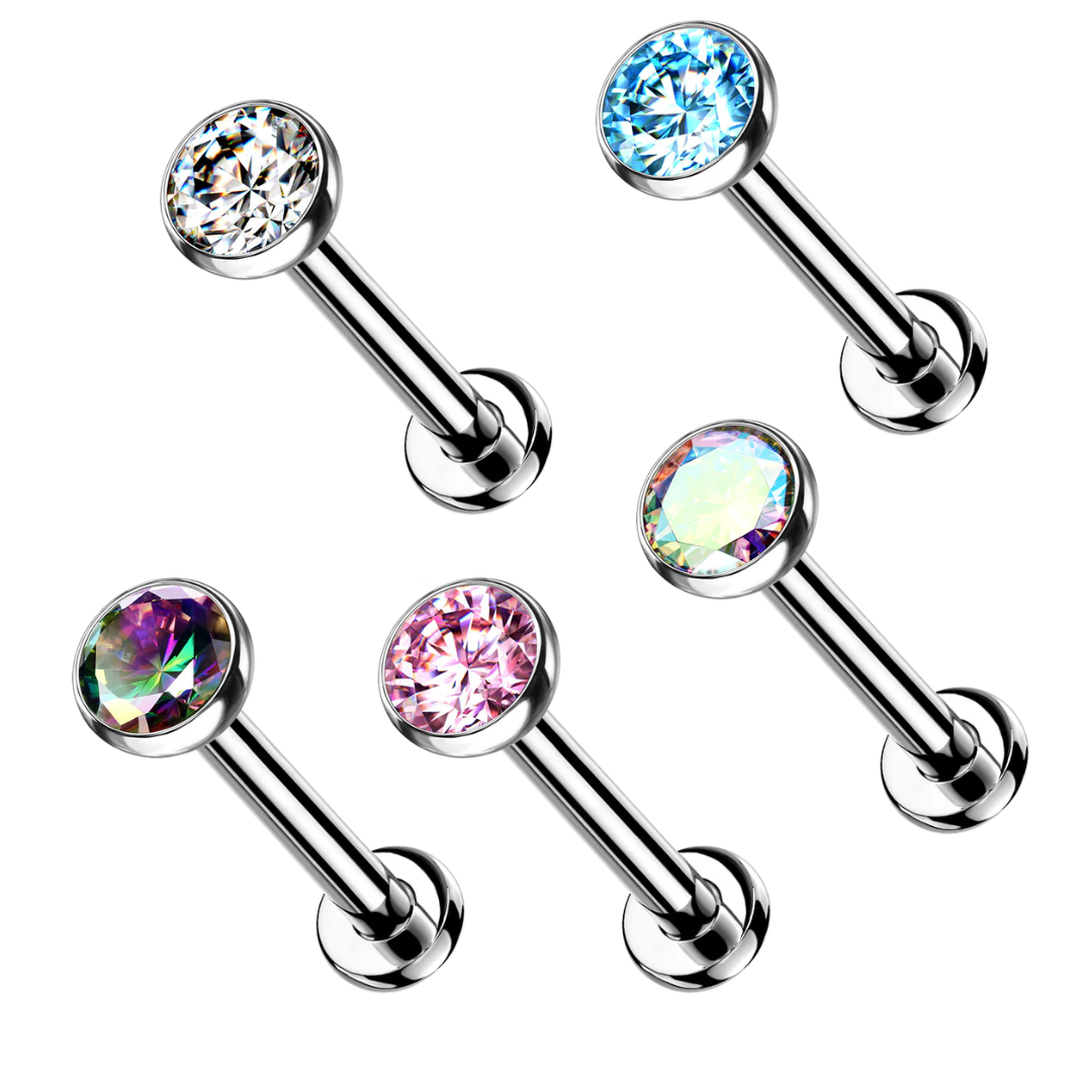 Labrets - TITANIUM - Threadless Jewelled