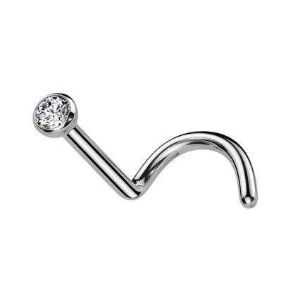 Nose Studs - TITANIUM - Nose Screw Jewelled