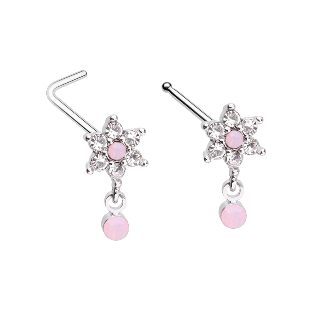 Nose Stud - Flower Dangle