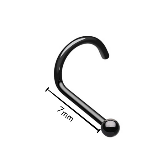 Nose Studs - Nose Screw Blackline with Ball 20g