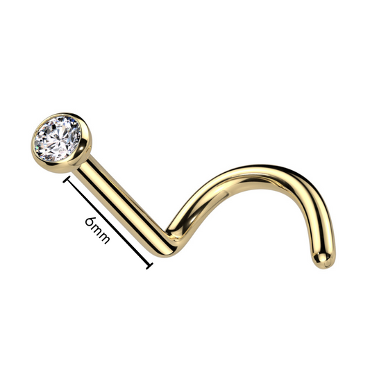 Nose Studs - TITANIUM Nose Screw Gold Plated Press-set