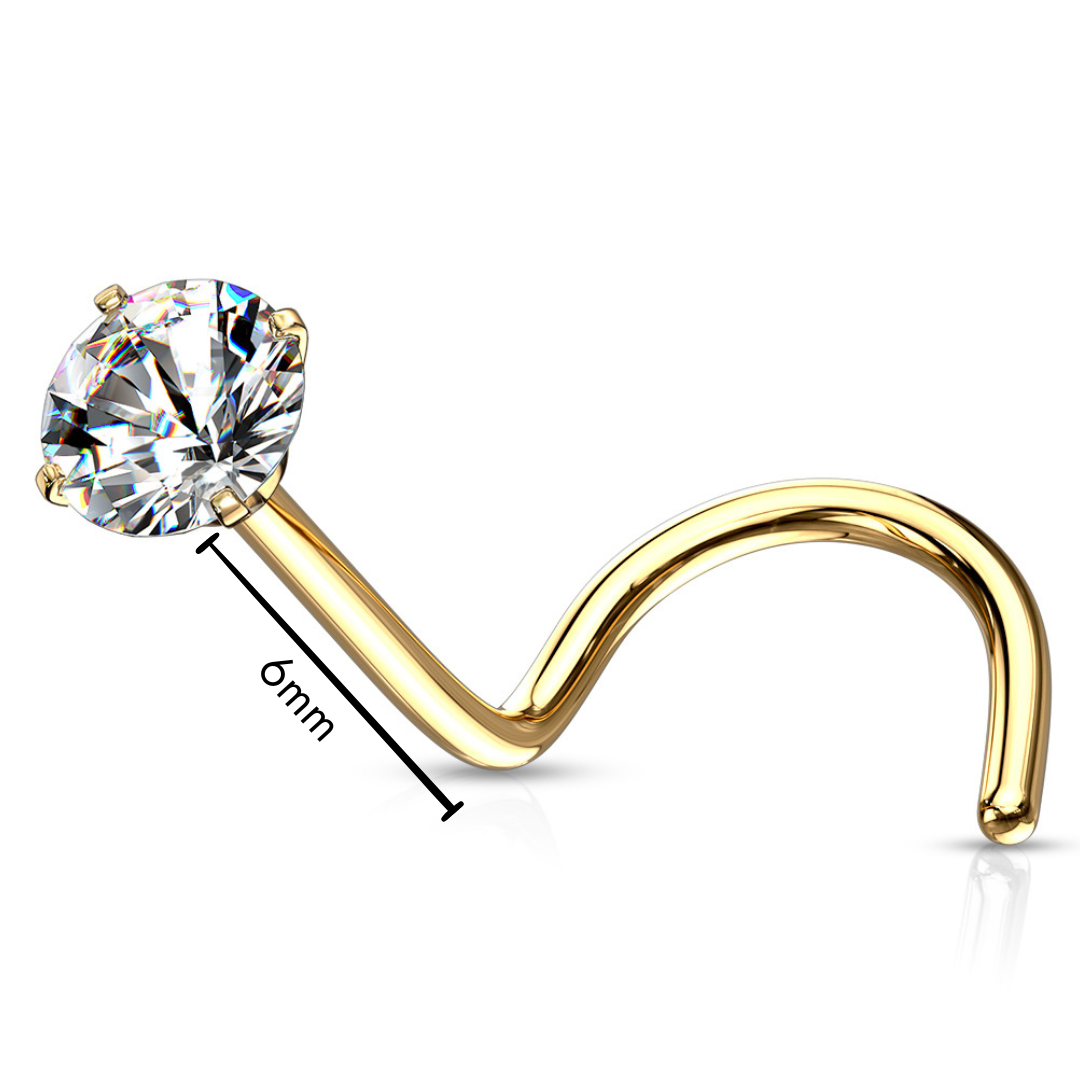 Nose Studs - Nose Screw Gold Plated Prong