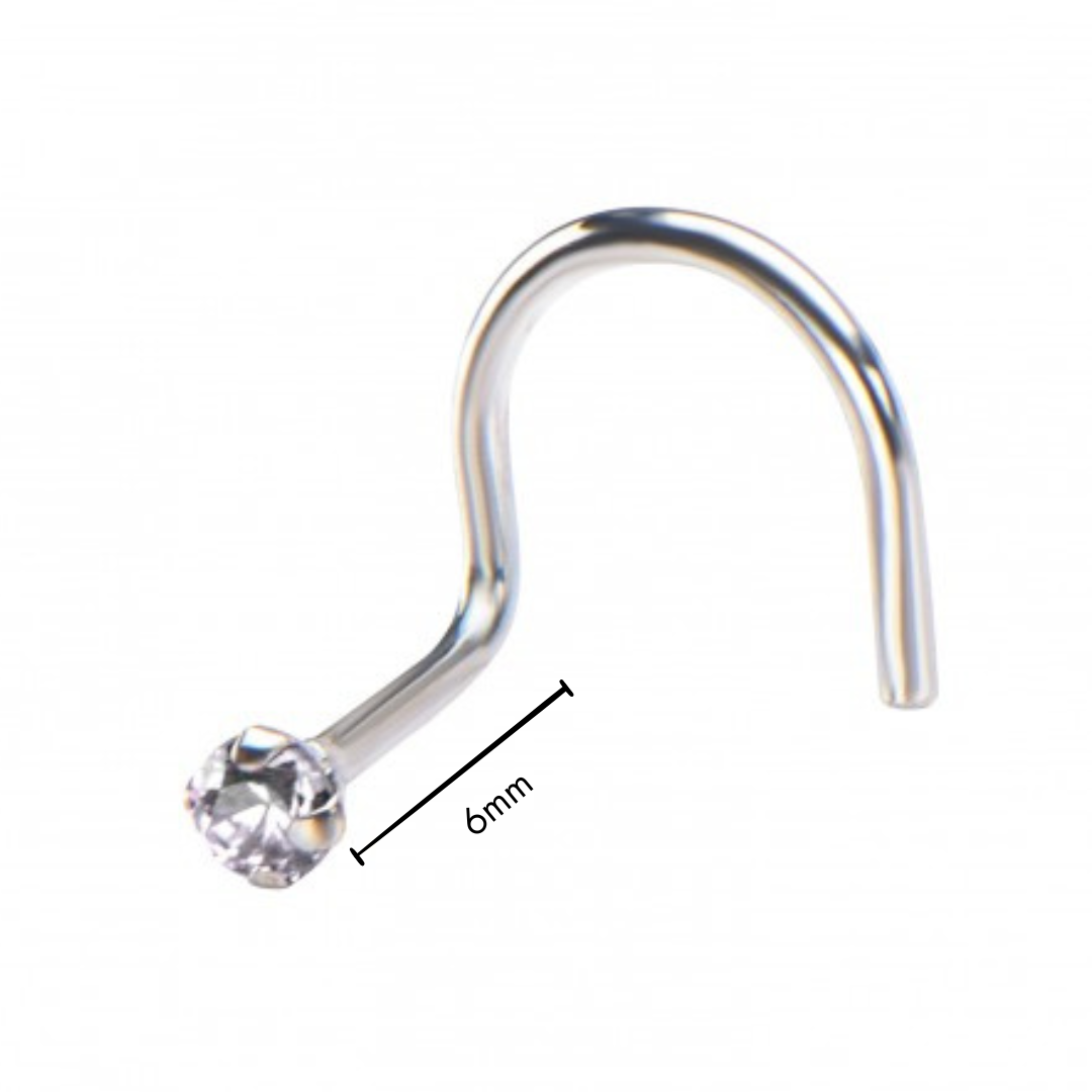 Nose Studs - White Gold Nose Screws