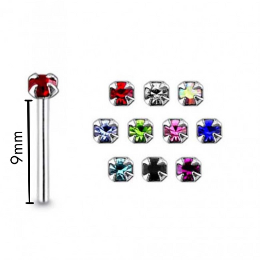 Nose Studs - Box of 20 Prong Set Gems BEND-TO-FIT