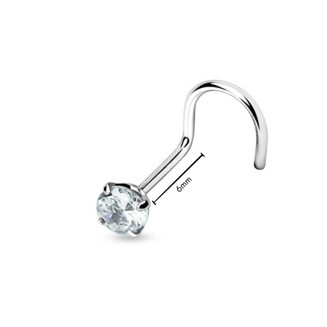 Nose Studs - Nose Screw 3mm Gem