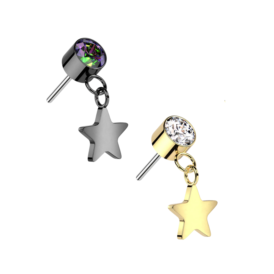PARTS - TITANIUM - Threadless Dangly Star