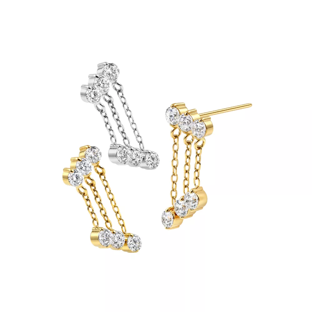 PARTS - TITANIUM - Threadless Triple Dangle