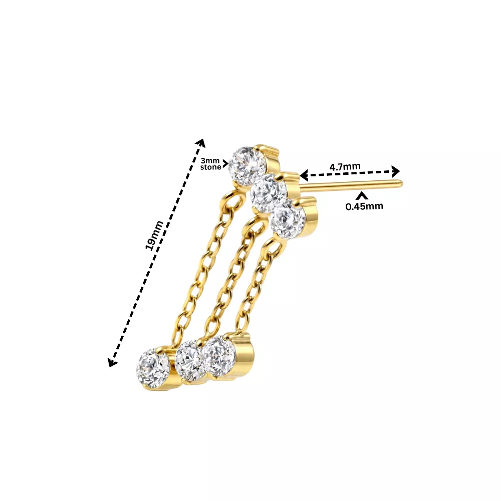 PARTS - TITANIUM - Threadless Triple Dangle