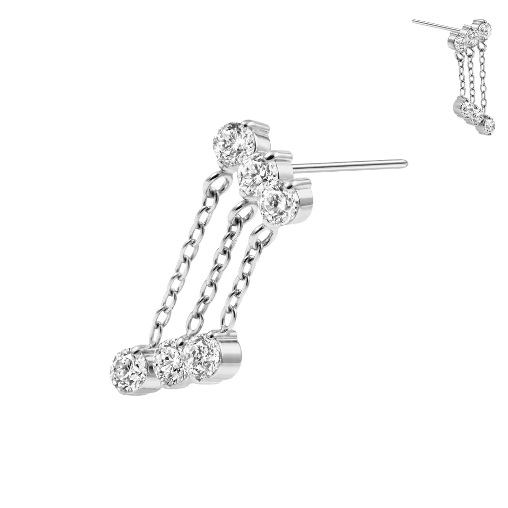 PARTS - TITANIUM - Threadless Triple Dangle