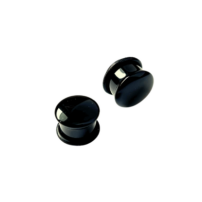 Organics Pairs - Single Flare Black Dome Plugs