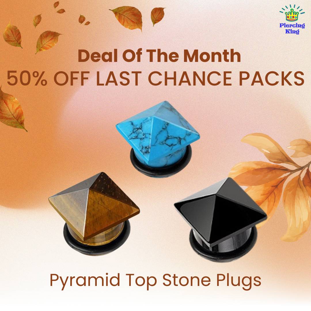 Last Chance Packs - Organics - Pyramid Top Stone Plugs - Tiger's Eye