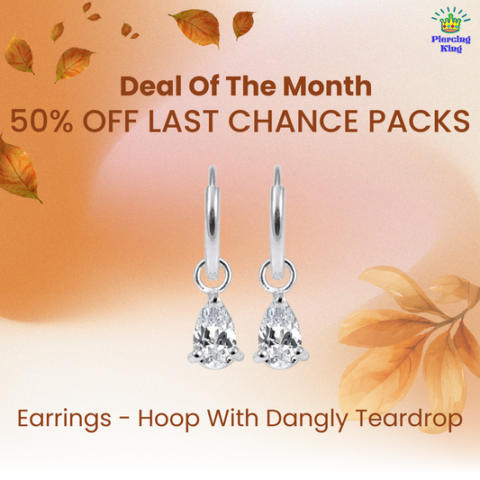 Last Chance Packs - Earrings - Hoop With Dangly Teardrop