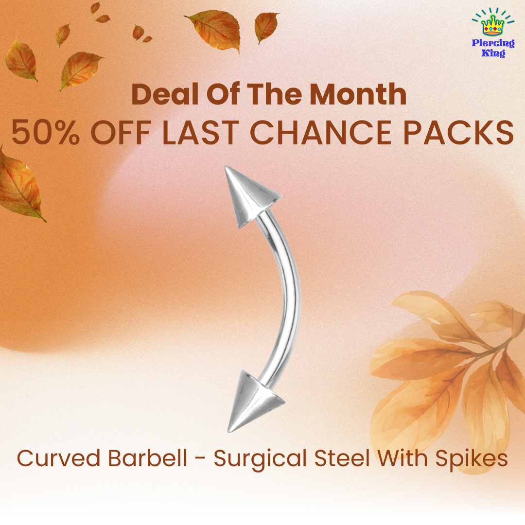 Last Chance Packs - Curved Barbell - Surgical Steel With Spikes