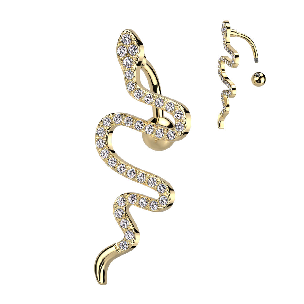 Belly Ring - Reverse Snake