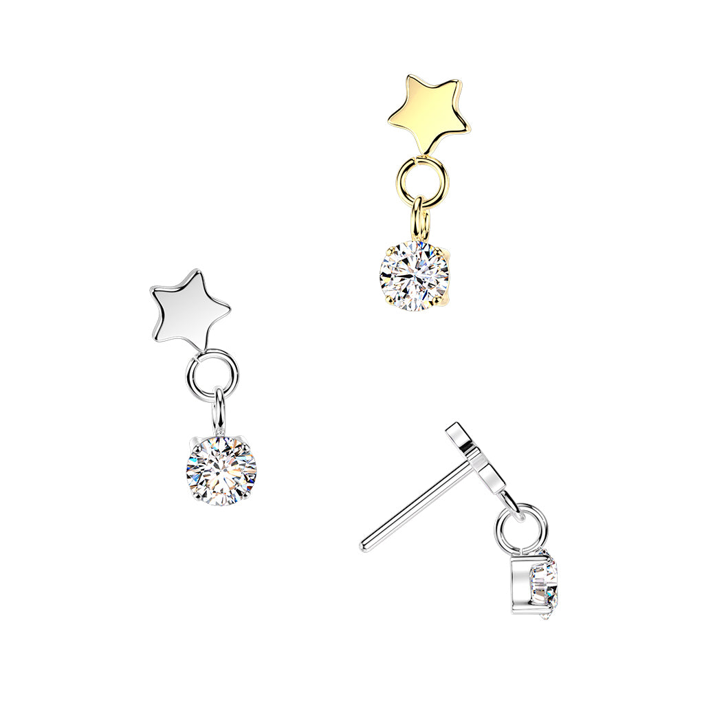 PARTS - TITANIUM - Threadless Star And Dangle